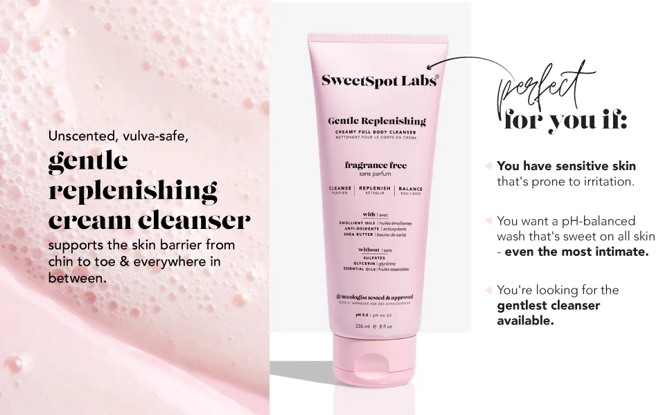 SweetSpot Labs pH Balanced Wash for Sensitive Skin, Sulfate Free, Clean, Gynecologist Tested & Approved, Unscented Body Wash, 8 oz 00 - Unscented - perfect for you if