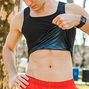 Sweat Shaper Mens Premium Slimming Shapewear Workout Sauna Tank Top Vest Large-X-Large Black - sweat more get results fast