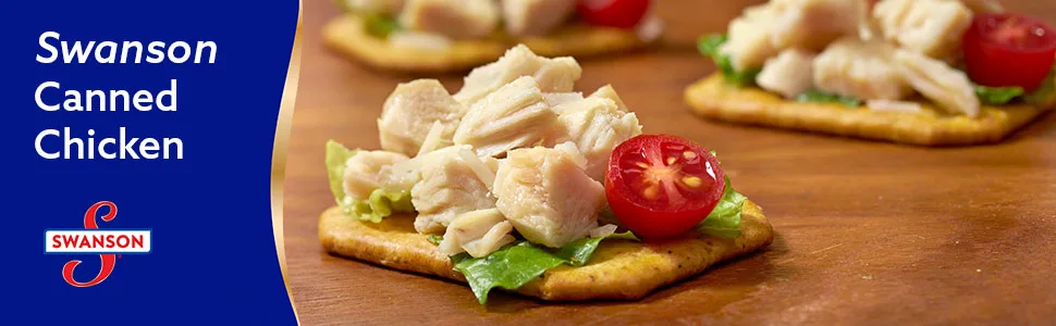 Swanson Premium White Chunk Chicken Breast, 4.5 Oz. Can (Pack of 24) White Chunk Chicken Breast 4.5oz - swanson canned chicken, swanson chunk chicken, white chicken, canned chicken, canned chunk chicken