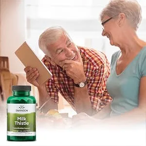 Swanson Milk Thistle-Herbal Liver Support Supplement-Natural Formula Helping to Maintain Overall Health & Wellbeing-(100 Capsules, 500mg Each) - Swanson Milk Thistle Caps