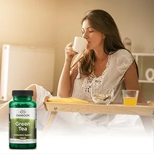Swanson Green Tea Extract Supplement: 500 MG Green Tea Leaf Powder - Antioxidant Rich Supplements to AidWeight Management - 100 Capsules 2 Pack - Green tea in bed