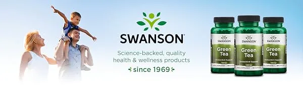 Swanson Green Tea Extract Supplement: 500 MG Green Tea Leaf Powder - Antioxidant Rich Supplements to AidWeight Management - 100 Capsules 2 Pack - Swanson Logo