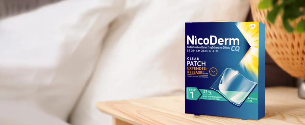 NicoDerm CQ Step 1 Nicotine Patches to Quit Smoking - 21 mg, Stop Smoking Aid, 14 Count (2-Week Kit) Plus Advil Dual Action Coated Caplets with Acetaminophen, 2 Count - Repeat