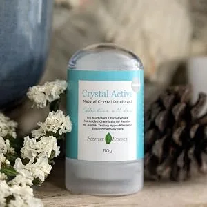 Positive Essence Crystal Deodorant Stone - Odorless - Pack of 2 - 60g - Crystal Active 60g