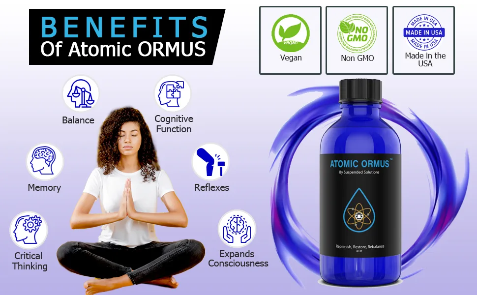 Suspended Solutions - Atomic ORMUS - 4oz - Monoatomic Gold Ormus - Memory AID, ENERGETICALLY Enhanced, REJUVENATING, Increased Energy, Stamina, Vitality - Gold, Platinum, Iridium 4 Ounce (Pack of 1) - product information 2