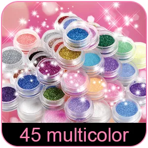 Surepromise 45 Colors Mix Colors Eyeshadow Makeup Nail Art Pigment Glitter Dust Powder Set 45 Piece Set - Thin & Lightweight
