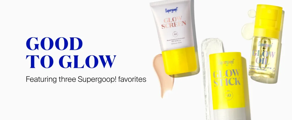 Supergoop! Glow Kit - Includes Glowscreen SPF 40 (0.5 oz) Full-Size Glow Stick SPF 50 (0.7 oz) and Glow Oil SPF 50 (1.0 fl oz) - Supergoop! Glow Kit