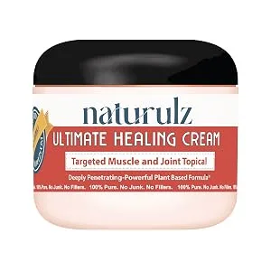 Naturulz Ultimate Healing Cream 4 Ounce Fast-Acting Topical for Backs Knees Shoulders Muscles and Joints with Arnica Capsicum Calendula. Powerful Plant-Based Formula - UHC FRONT IMAGE