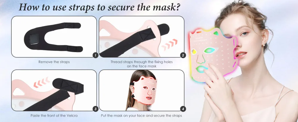 Blue Red Light Therapy Mask for Face Led Face Mask Light Therapy At Home 7 Colors LED Face Mask Light Therapy Pink 011 - product information 10