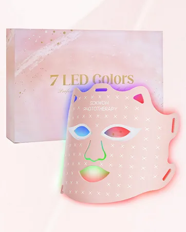 Blue Red Light Therapy Mask for Face Led Face Mask Light Therapy At Home 7 Colors LED Face Mask Light Therapy Pink 011 - product information 3