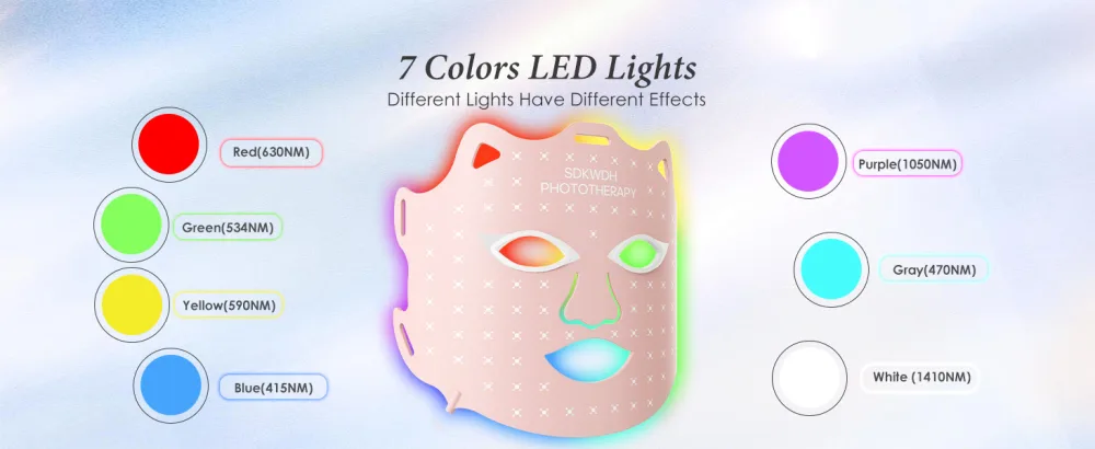 Blue Red Light Therapy Mask for Face Led Face Mask Light Therapy At Home 7 Colors LED Face Mask Light Therapy Pink 011 - product information 6