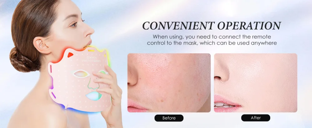 Blue Red Light Therapy Mask for Face Led Face Mask Light Therapy At Home 7 Colors LED Face Mask Light Therapy Pink 011 - product information 7