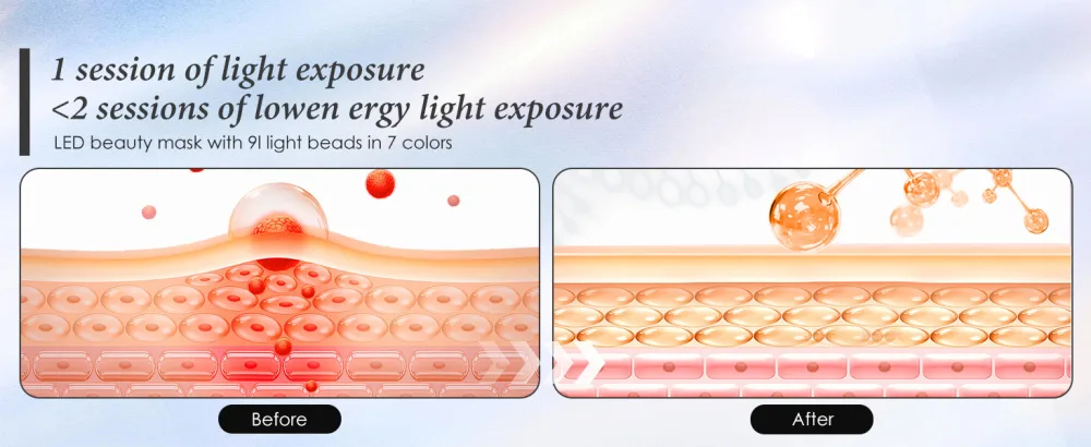 Blue Red Light Therapy Mask for Face Led Face Mask Light Therapy At Home 7 Colors LED Face Mask Light Therapy Pink 011 - product information 8