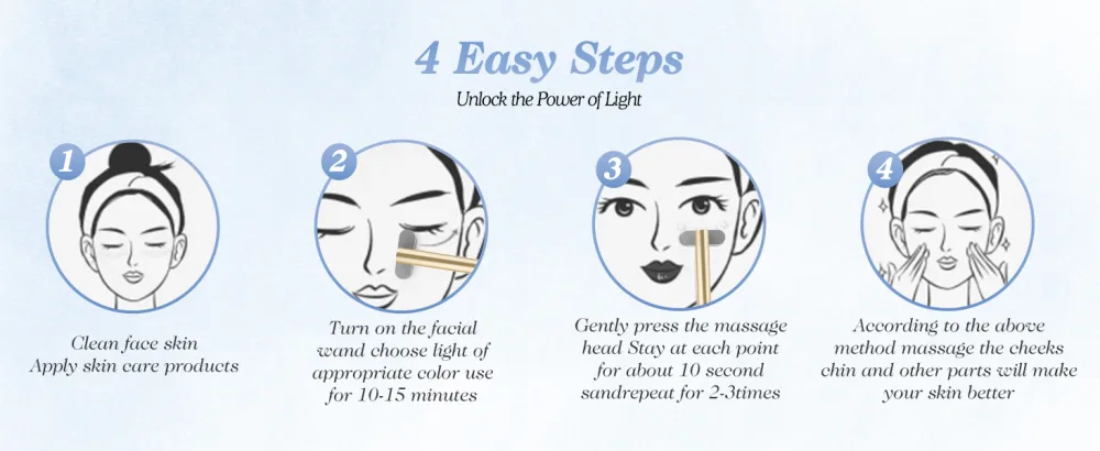 Face-Massager Red Light Therapy for Face Facial Light Therapy Device Led Light Therapy 7 Colors Light Therapy Skin Care Tool at Home Golden - product information 9