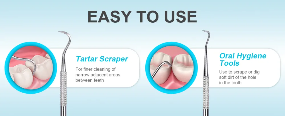 Dental Tools Sopito Teeth Cleaning Tools Stainless Steel Dental Scraper Scaler Pick Plaque Remover Tool 1 - Teeth Cleaning Tools