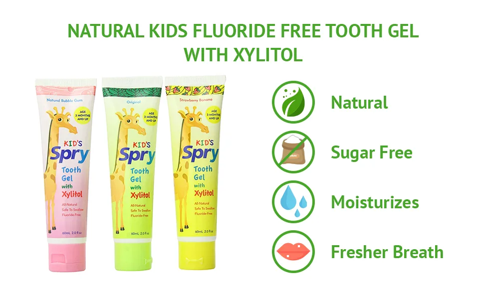 Spry Tth Gel Tube Strwbry Bnan - toothpaste kids sls free toothpaste