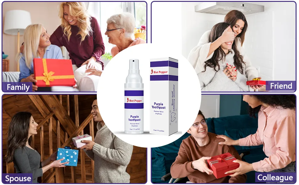 Hot Pepper Natural Purple Toothpaste for Teeth Whitening Color Corrector Purple Toothpaste Brighten Your Smile Gently 30ml - purple toothpaste