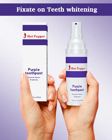 Hot Pepper Natural Purple Toothpaste for Teeth Whitening Color Corrector Purple Toothpaste Brighten Your Smile Gently 30ml - purple toothpaste