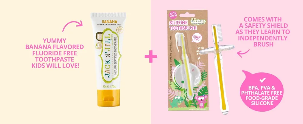 JACK N' JILL ................. SINCE 1949 Stage Three + Bubblegum Toothpaste - baby toothpaste, toddler toothpaste, kids toothpaste, infant toothpaste, toothpaste for toddlers 1-3