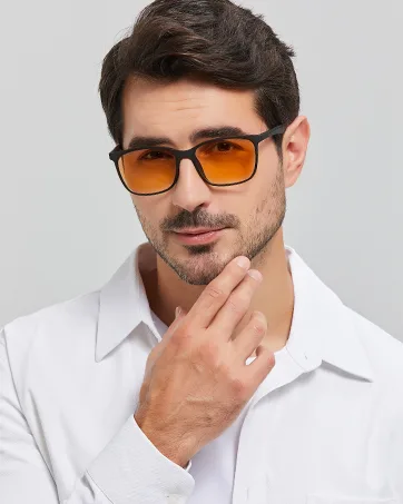 ANRRI Blue Light Glasses for Men Semi Rimless Rectangle Black Metal Frame UV Blocking Computer Glasses A1-black 0.0 x - max protection blue light glasses