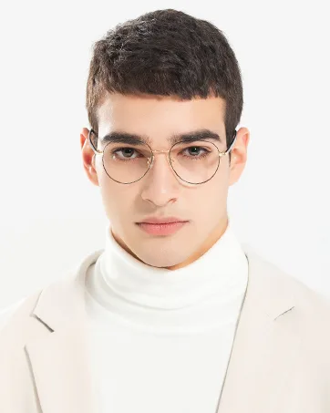 ANRRI Blue Light Glasses for Men Semi Rimless Rectangle Black Metal Frame UV Blocking Computer Glasses A1-black 0.0 x - Retro round blue light blocking glasses