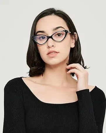 EYEURL Reading Glasses Half Frame Readers - Blue Light Blocking Computer Readers for Men and Women +0.50 Anti Glare/UV/Eye Strain Black 0.5 x - product information 6