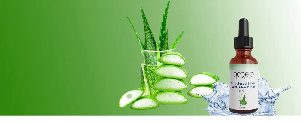 Aloe Infused Structured Silver Drops - Support Your Immune System Digestive System Ear Support and Nourish Your Skin 24 ppm - Drops - Ameo Life