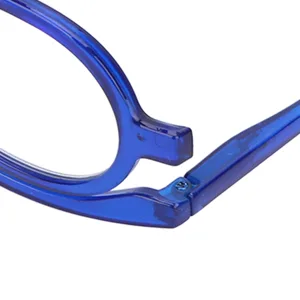 Magnifying Makeup Glasses Eye Flip Down Lens Fashionable Makeup Single Sided Glasses Blue for Makeup(+4.00) - product information 16