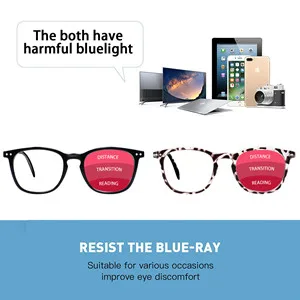 VIDEBLA Progressive Multifocus Reading Glasses Blue Light Blocking Women/Men Computer Readers with Spring Hinge (2 Mix Color 2.75) 2 Mix Color 2.75 x - VIDEBLA Progressive Multifocus Reading Glasses
