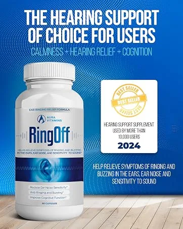 Ring Off Tinnitus Relief: Natural Solutions for Quieting Ear Ringing & Restoring Inner Peace - Hearing Health Support with Effective Remedies & Tips 60ct. (1) - Ring Off Tinnitus Relief
