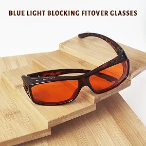BLUELESS Fitover Glasses for Computer Blue Blocking with Orange Tinted Sleep Glasses Black 05-black-100% Blue Light Blocking - Classic frame blue light blocking reading glasses suitable for all face shape
