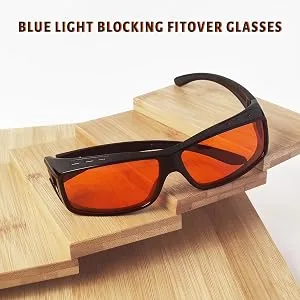 BLUELESS Fitover Glasses for Computer Blue Blocking with Orange Tinted Sleep Glasses Black 05-black-100% Blue Light Blocking - Comfortable and fantastic value fit over computer glasses for men women