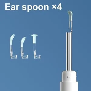 Ear Wax Removal Tool Ear Pick with 1080P HD Camera Earwax Cleaning Kit with 12 Replacement Tips Upgraded Ear Massage Mode and LED Light Wireless Otoscope Ear Camera for iOS & Android (White) - ear cleaner