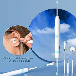 Ear Wax Removal Tool Ear Pick with 1080P HD Camera Earwax Cleaning Kit with 12 Replacement Tips Upgraded Ear Massage Mode and LED Light Wireless Otoscope Ear Camera for iOS & Android (White) - ear massage stick