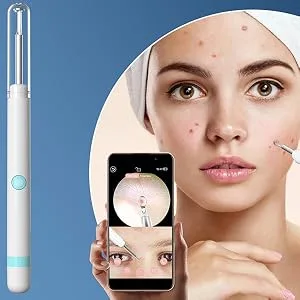 Ear Wax Removal Tool Ear Pick with 1080P HD Camera Earwax Cleaning Kit with 12 Replacement Tips Upgraded Ear Massage Mode and LED Light Wireless Otoscope Ear Camera for iOS & Android (White) - earwax removal tool