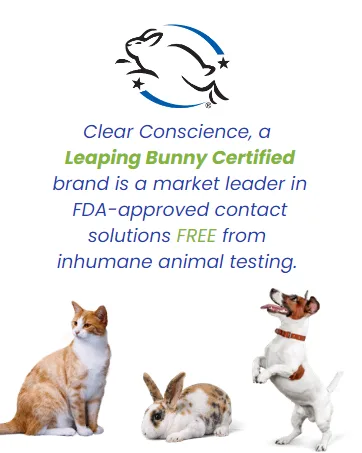 Cruelty-Free Multi-Purpose Contact Lenses Solution - Travel Size Contact Lens Solution Mild Contact Solution for Contact Lenses Cleans & Conditions Eye Contacts by Clear Conscience 3 Fl oz - hard contact lens solution clean clear contact lens solution