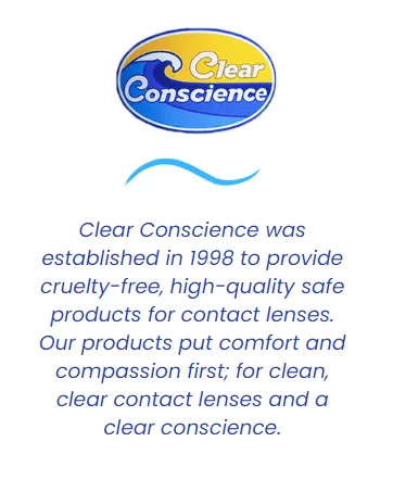 Cruelty-Free Multi-Purpose Contact Lenses Solution - Travel Size Contact Lens Solution Mild Contact Solution for Contact Lenses Cleans & Conditions Eye Contacts by Clear Conscience 3 Fl oz - multi purpose contact lens solution