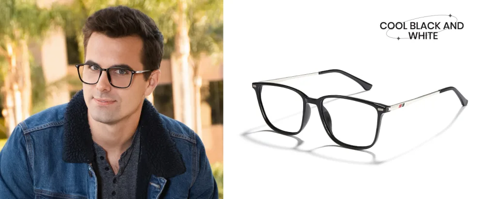Cyxus Blue Light Blocking Glasses Men Women Computer Gaming Glasses Rectangle TR90 frame Anti Eyestrain UV400 Black 03-matte Black 8208 - product information 18
