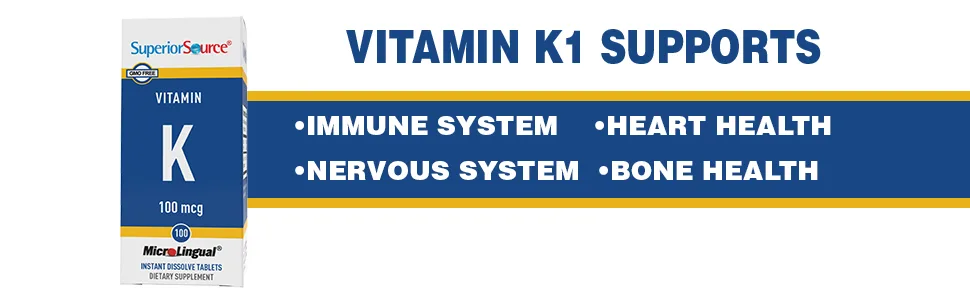 Superior Source Vitamin K1 Multivitamins, 100 mcg, 100 Count - whole coconut dog formula blood mens nordic caps vita acid tea foods vitamine doctors dogs support