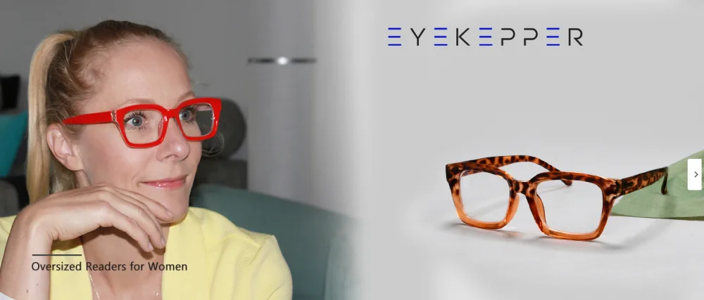 Eyekepper Ladies Reading Glasses - Oversized Square Design Readers for Women Transparent Transparent 1.5 x - Oversized Reading Glasses