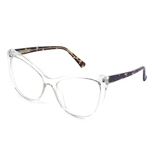 FEISEDY Trendy Cateye TR90 Blue Light Blocking Spring Hinges Computer Glasses Women B2676 Black+pink - product information 17