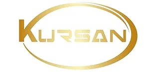 Kursan Blue Light Blocking Glasses for Women Men Semi-Rimless Frame Fake Nerd Eyeglasses Bright Black Gold 52 Millimeters - KURSAN LOGO