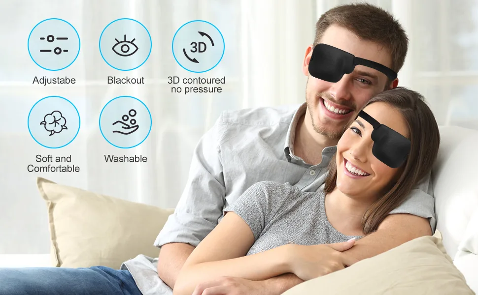 Right Eye Patch 3D Eye Patches for Adults Adjustable Medical Eyepatch for Lazy Eye Black(Large) 1 Right - large eyepatch medical left right soft