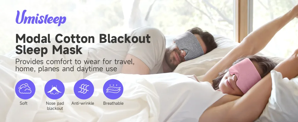 Soft Sleep Mask Modal Cotton Eye Mask for Sleeping 99% Light Blocking Comfortable & Breathable Contoured Design for Women Men Adjustable Band Night Blindfold for Sleeping Grey - product information 13