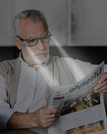 Reading Glasses with Light Bright LED Readers with Lights Lighted Magnifier Nighttime Reader Compact Full Frame Eyewear Lighted Eye Glasses (+2.0) - reading glasses with bright led lights