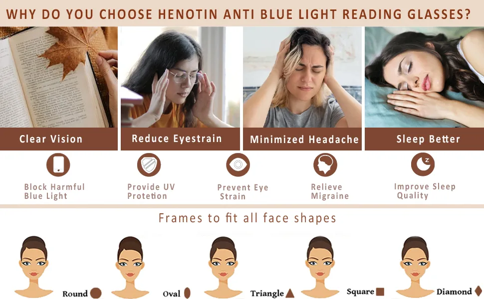 Ladies Reading Glasses 6 Pairs Blue Light Blocking Readers Spring Hinge with Pattern Print Eyeglasses for Women (Multi-Color 1.5 multiplier_x) Multi-color 1.5 x - blue light readers for women