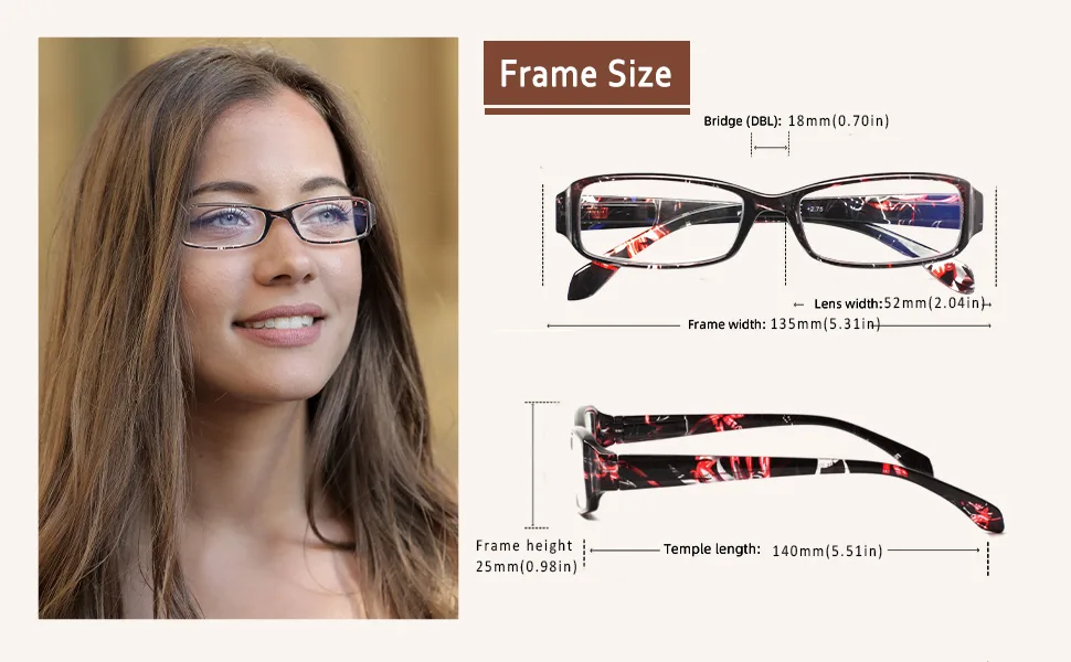 Ladies Reading Glasses 6 Pairs Blue Light Blocking Readers Spring Hinge with Pattern Print Eyeglasses for Women (Multi-Color 1.5 multiplier_x) Multi-color 1.5 x - readers for women