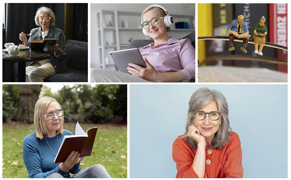 Women Reading Glasses Trendy Readers Blue Light Filtering Glasses +0.00 +1.25 - +3.00 Black / Gray 3.0 x - blue light reading glasses for women