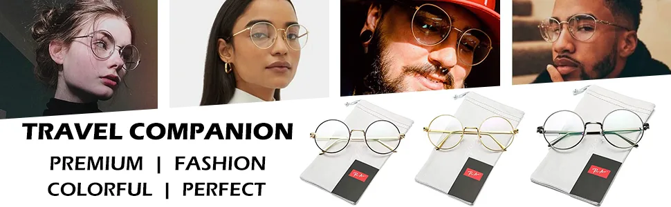 Pro Acme Retro Round Metal Frame Clear Lens Glasses Non-Prescription - product information 27