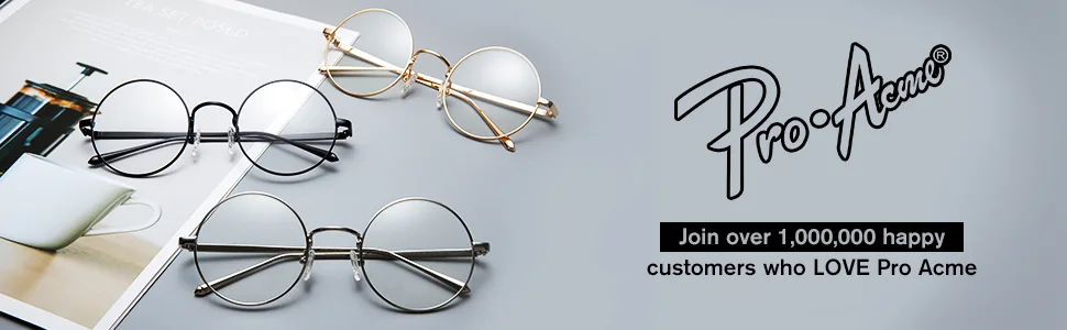 Pro Acme Retro Round Metal Frame Clear Lens Glasses Non-Prescription - product information 28